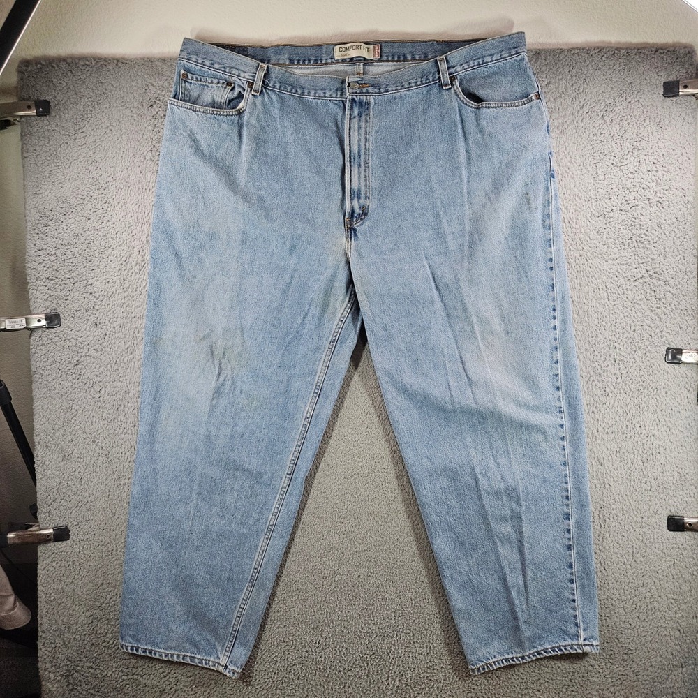 Levis 560 Comfort Fit Jeans Mens 50x32 Light Wash Tapered Leg Blue Denim 50 x 32
